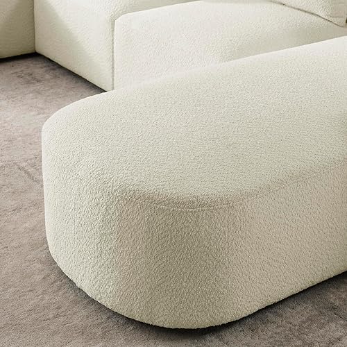Miniatura 5 de ACQCA Sofá seccional en forma de L con diván lateral izquierdo y otomana extraíble, sofá modular tapizado con almohadas para sala de estar, oficina,