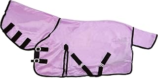 Cwell Equine New Mini/Shetland/Pony Fly Rug Soft MESH Attached Neck Cover Purple/LILLAC 3'6-4'9" (3'6)