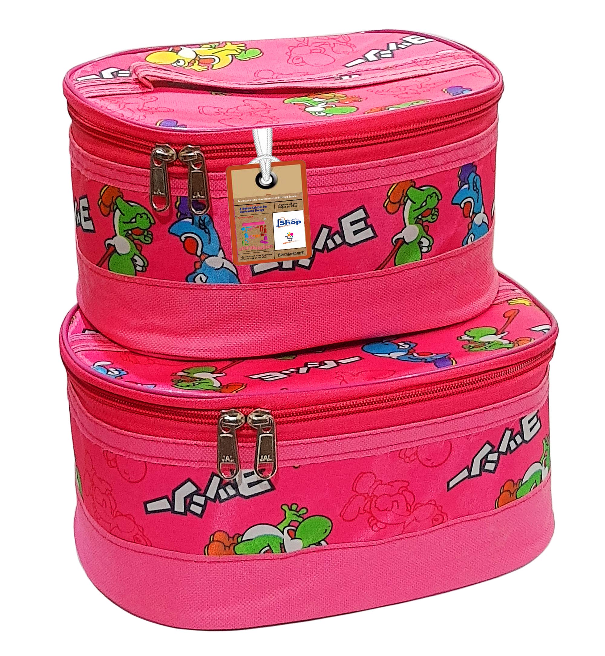 atorakushonMakeup Storage Box Travelling Vanity Cosmetic Toiletry Necklace Wardrobe Organizer Jewellery Pouch for Women