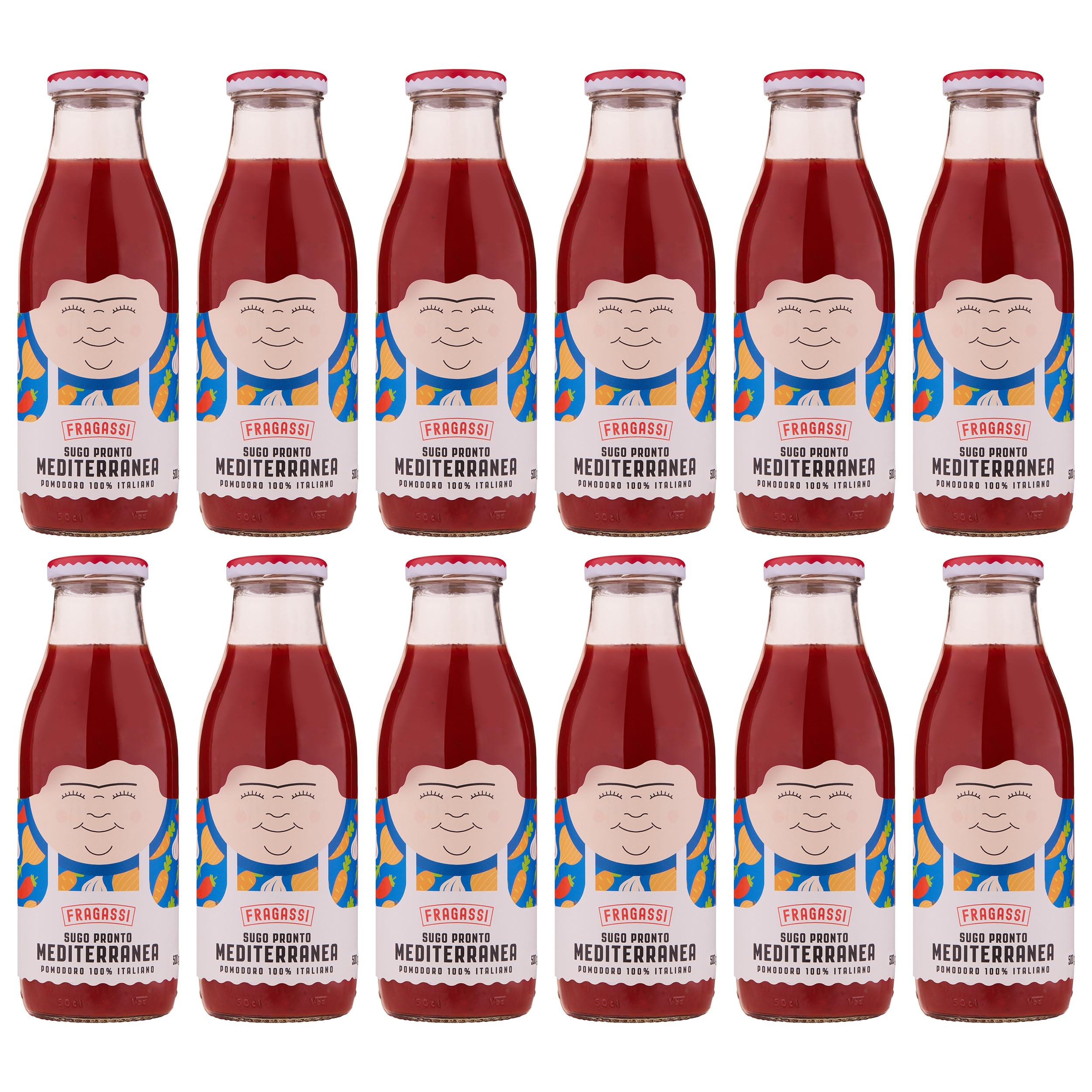 Fragassi Mediterrane Tomatensauce aus Italien inkl. FeinWert E-Book (12 x 500 g)
