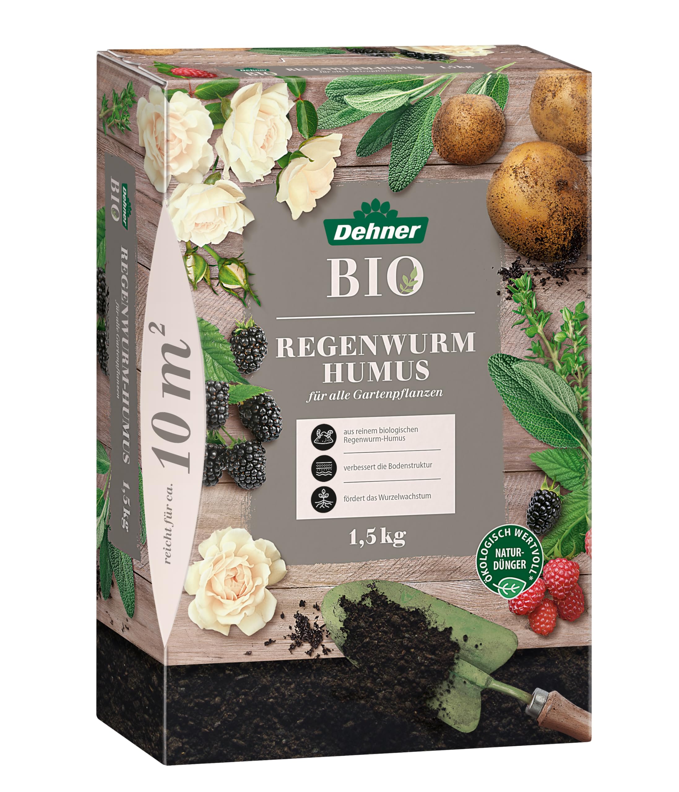 Dehner Bio Regenwurm-Humus, hochwertiger Universaldnger, Dnger fr  Gartenpflanzen, 100 % natrlich, organischer NPK-Dnger, mit  Spurennhrstoffen, 1.5 kg, bunt : Amazon.de: Garten