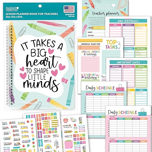 Hadley Designs Undated Teacher Planner 2025-2026
