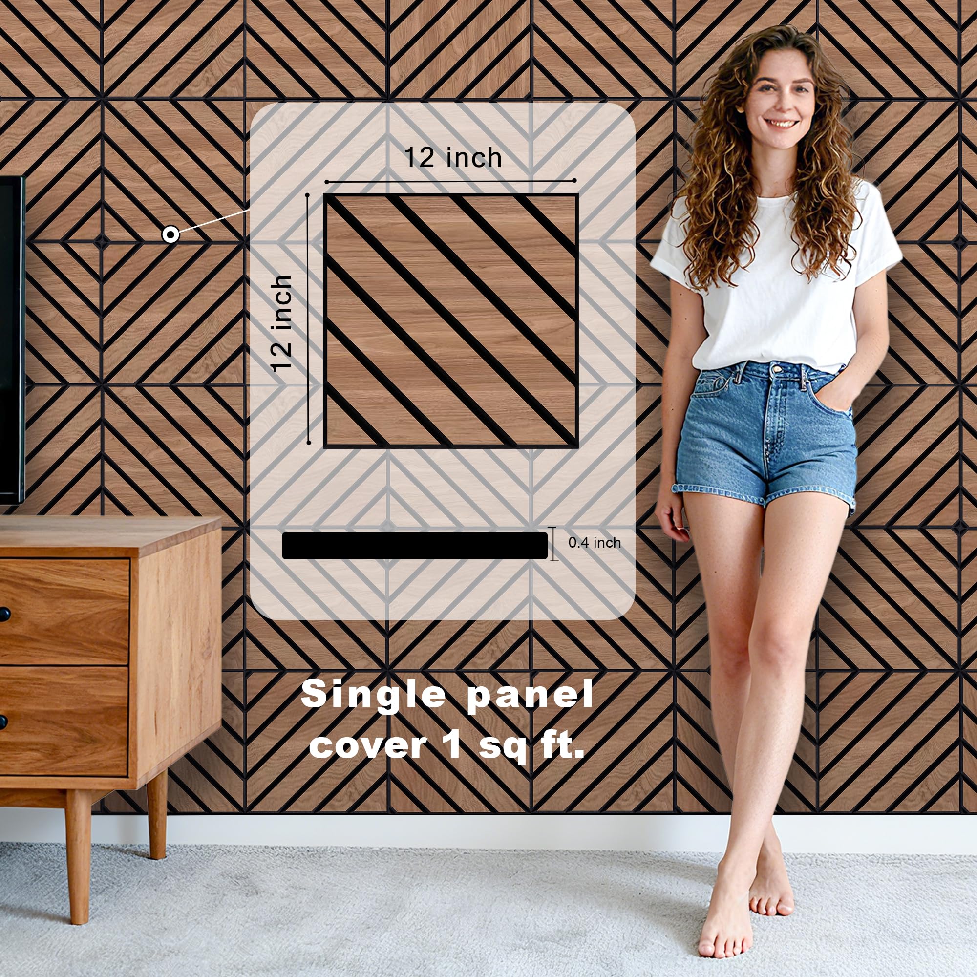 Amazon.com: WoveN SounD Acoustic Wall Panels, Teak, 16 Pack, 12x12