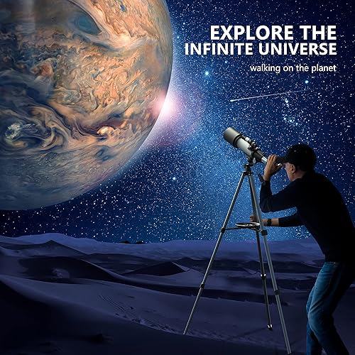 Miniatura 7 de JiaSifu Telescopio para principiantes de astronomía (16X-120X), 2.756 in de apertura totalmente multicapa telescopios refractores para adultos y