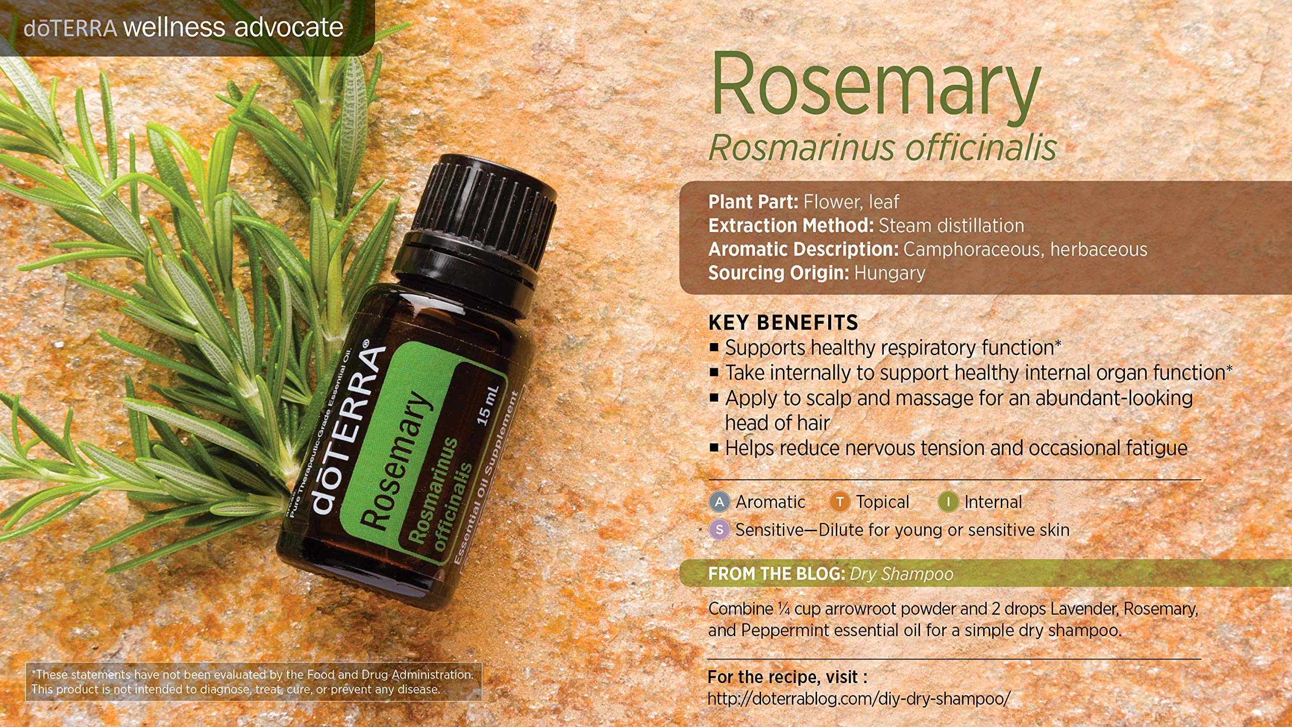 doTERRA, Rosemary, Rosmarinus officinalis, Pure Essential Oil