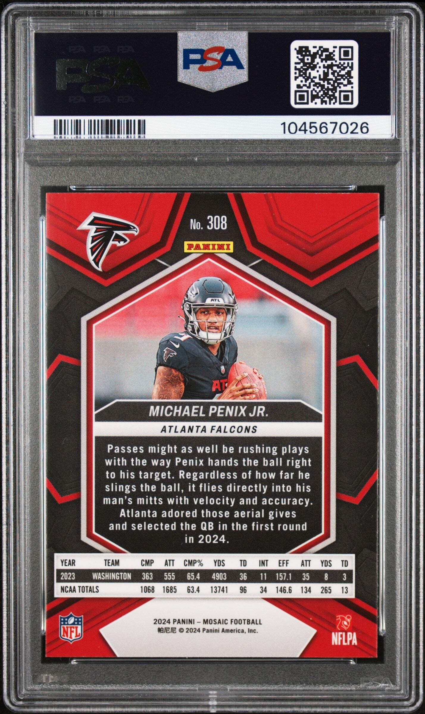 Graded 2024 Topps Bowman U Now Tetairoa McMillan #47 Red /10 Rookie RC Football Card PSA 10 Gem Mint