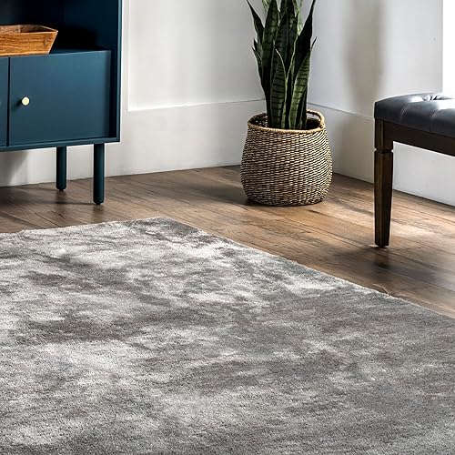 Miniatura 8 de nuLOOM Loni - Alfombra decorativa de pelo largo, lavable a máquina, 2 x 3, color gris