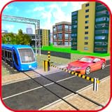 Cruze vários veículos e carros dentro do tempo previsto, sem ser atropelado pelos trens....