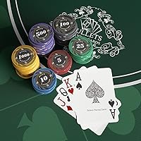 Vista 25 de Bullets Playing Cards Poker Sets with Case - Versatile Denominations for Poker, Blackjack, & Casino Games - Durable & Complete Set - Poker Case with