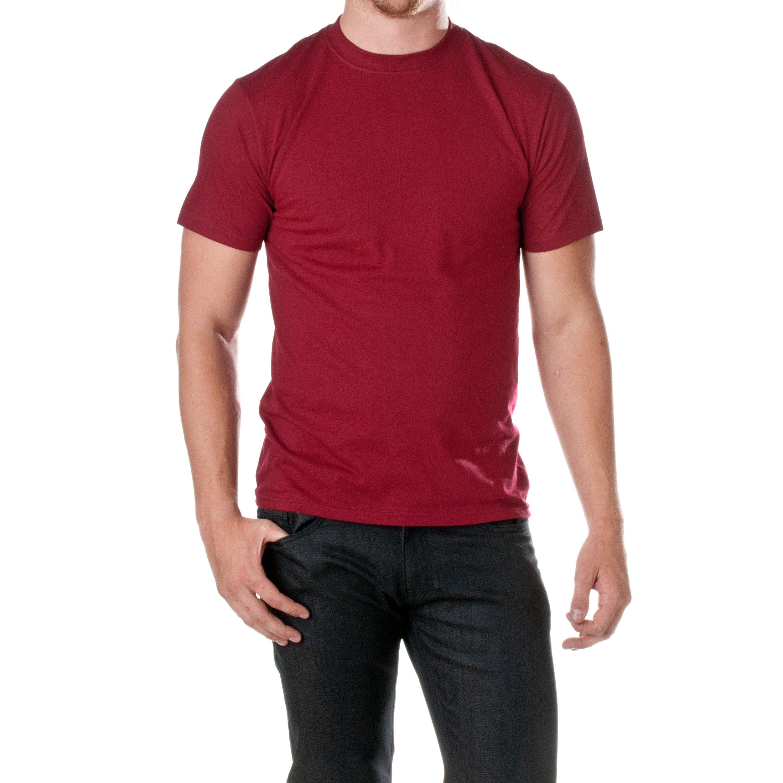 Fruit Of The Loom Men's Cardinal Hd Cotton Short Sleeve Crew T-Shirt, L,