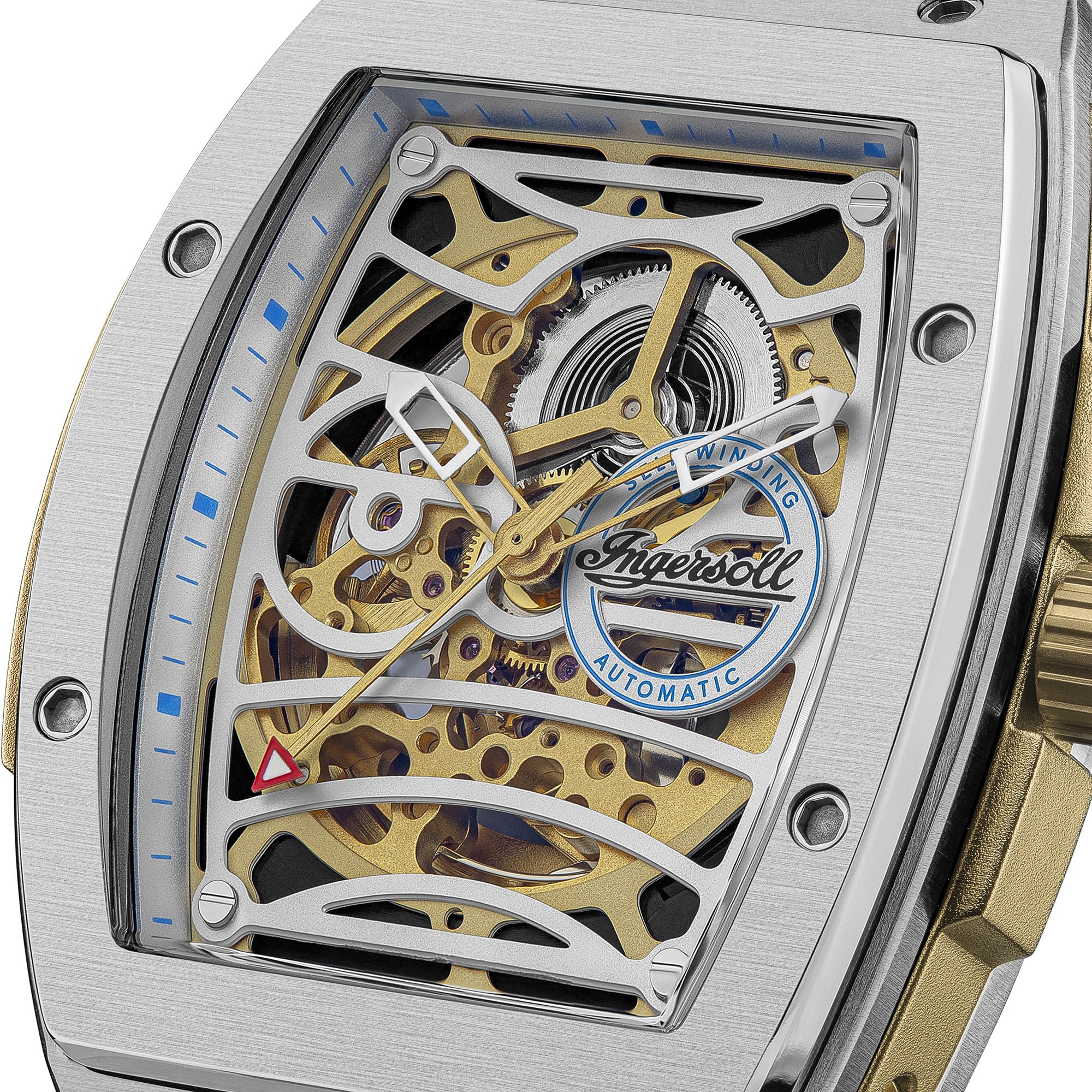 Ingersoll The Challenger orologio automatico da uomo da 42 mm con quadrante blu e cinturino in poliuretano blu