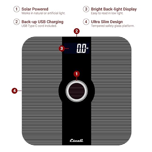 Miniatura 10 de Escali ComfortStep - Báscula de baño digital antideslizante para peso corporal con cubierta de plataforma de lino extraíble y alta capacidad de 400