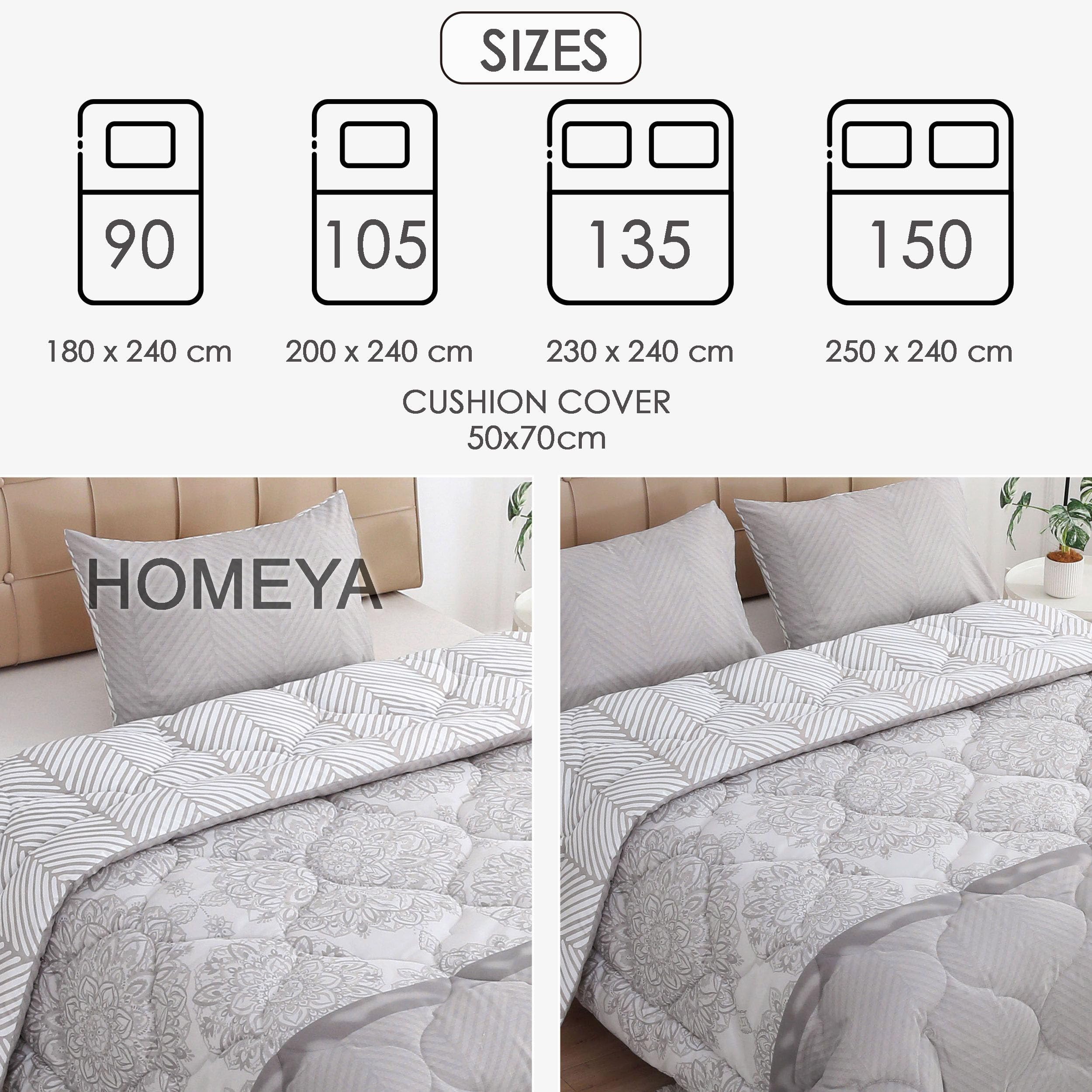 HOMEYA - Edredón Estampado con Relleno de Fibra, Edredón Cama Matrimonio, 250 x 240cm, Tejido Suave y 100% Poliéster