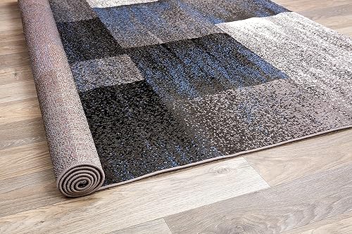 Miniatura 5 de Rugshop Modern Distressed Boxes - Alfombra de área de 2 x 3 pies, color azul