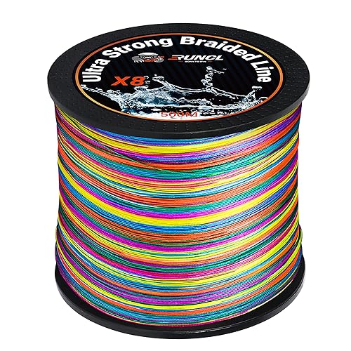 RUNCL 8 Strands Braided Fishing Line - High Visibility Colored