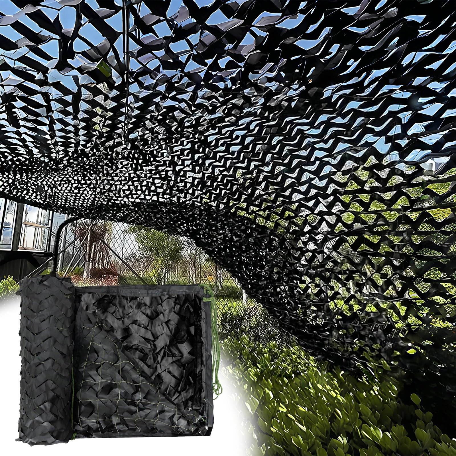 Blackting osłona przed promieniowaniem UV, na polowanie, kemping, do strzelania, trwała, wodoodporna, lekka, łatwa instalacja, idealna na przygody na świeżym powietrzu, 10 x 10 m / 32.8x32.8ft
