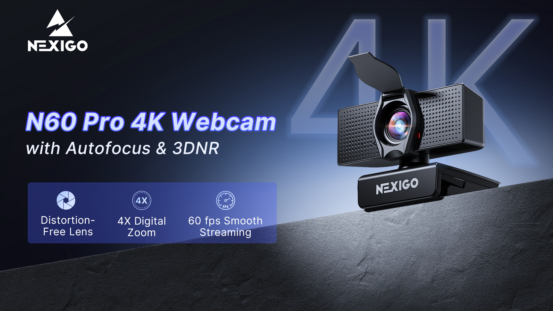 Amazon.com: NexiGo N60 Pro 4K Webcam for PC, 4K UHD Sony Sensor