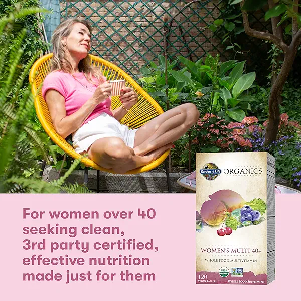 Garden of Life Multivitamin for Women 40 Plus, Organics Womens Vitamins, Hormone & Breast Health Support Blend, Vegan, 120 Tablets 7