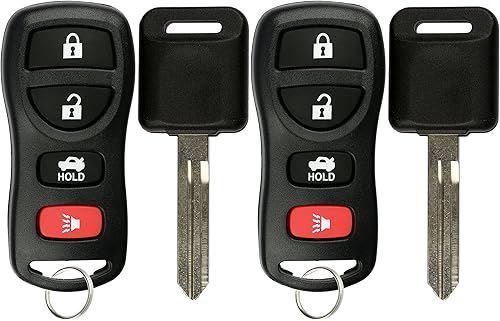 KeylessOption Llave de encendido de coche sin cortar para Nissan Infiniti KBRASTU15 (paquete de 2)