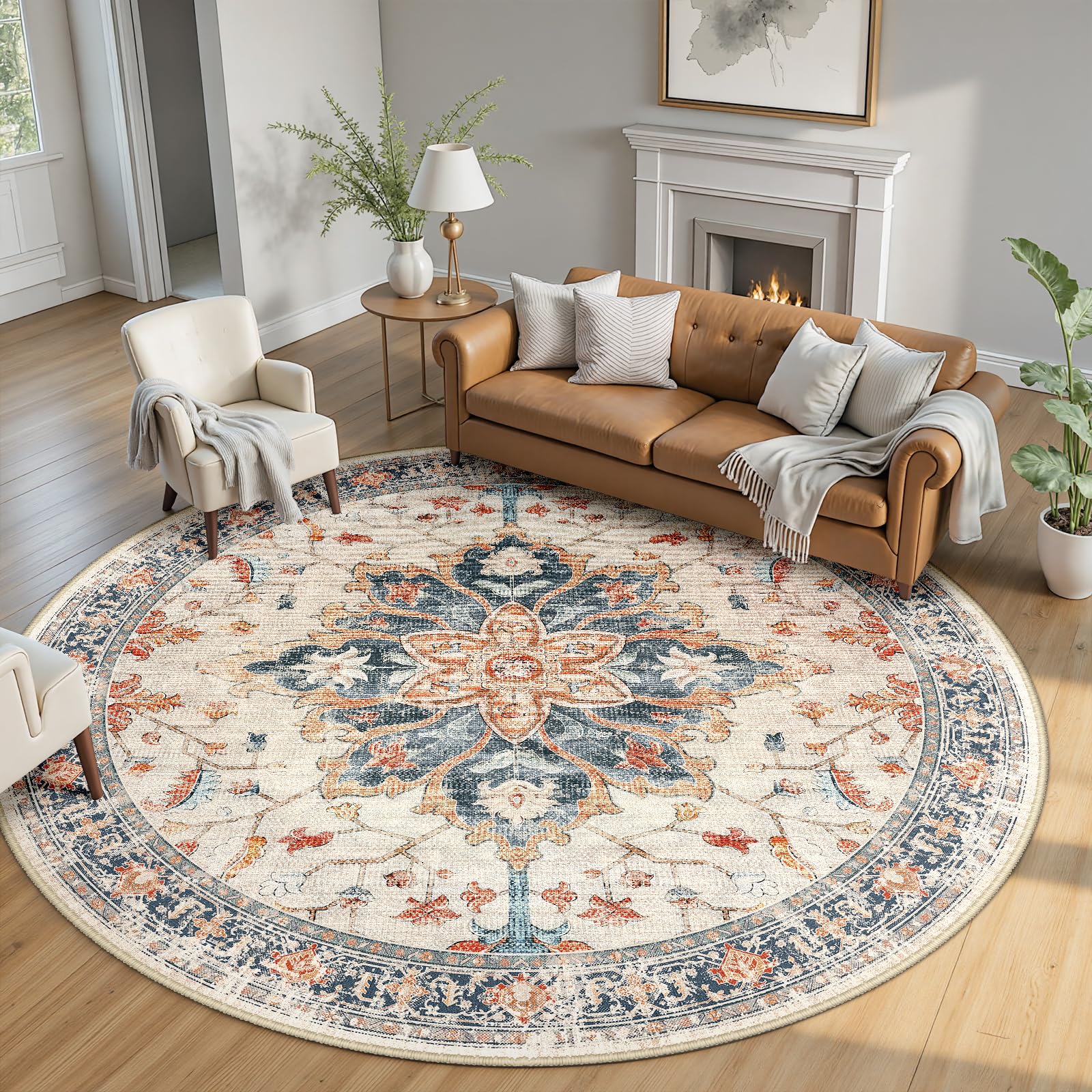 Amazon.com: RELEANY Area Rugs 8ft Washable Non-Slip, Floral