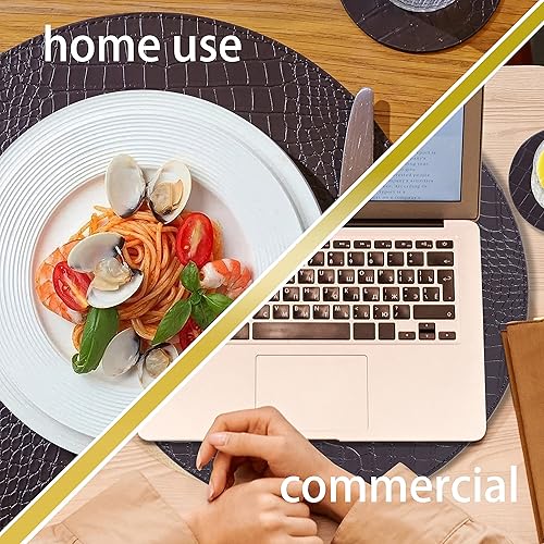 Miniatura 4 de Mantel individual de piel sintética de cocodrilo para mesa de conferencias de oficina juego de 8 piezas resistente al calor e impermeable camino de