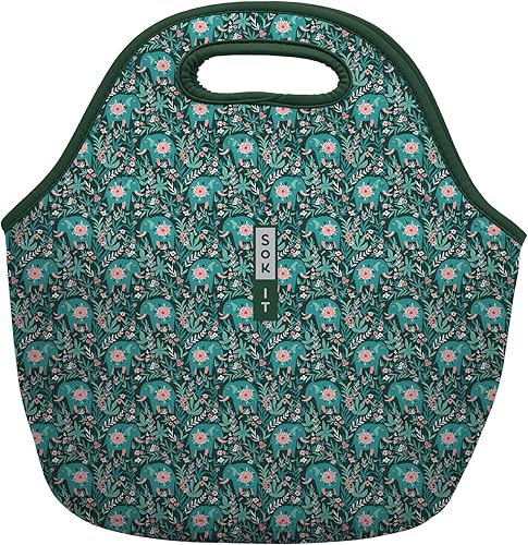Sok It Bolsa de almuerzo con cremallera de neopreno aislado (Baby Elephant Walk, bolsa de almuerzo de neopreno)