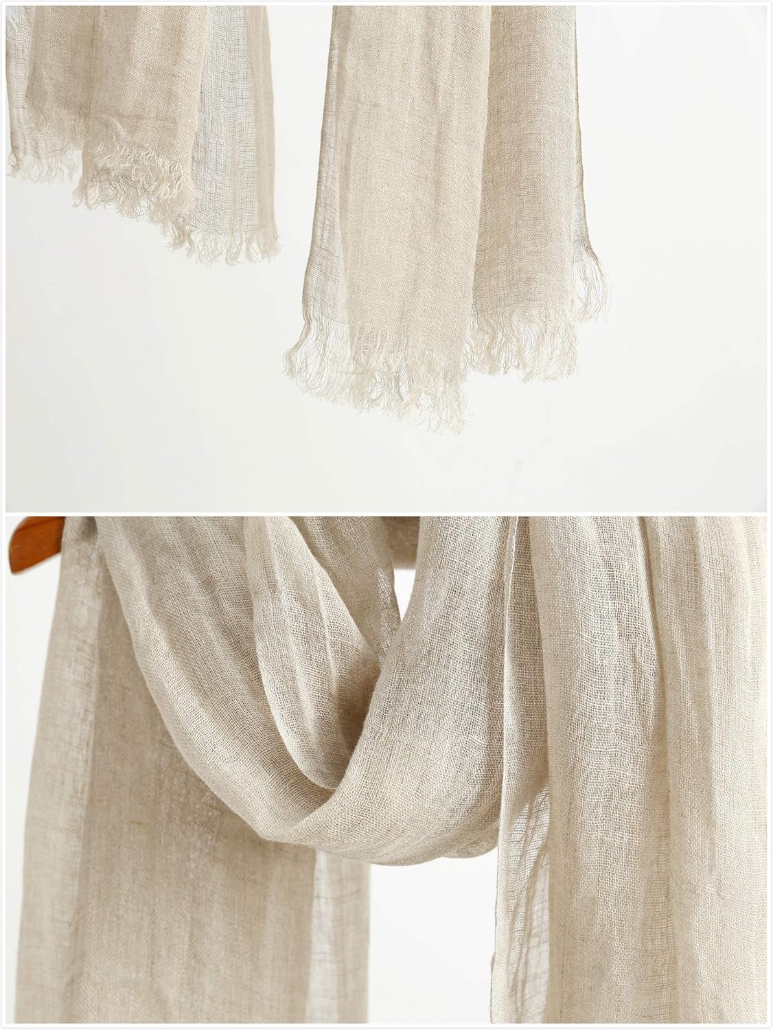 Jeelow Lightweight Summer Scarf Light Shawl Wrap Linen Feel Scarves For Men And Women - Image 7
