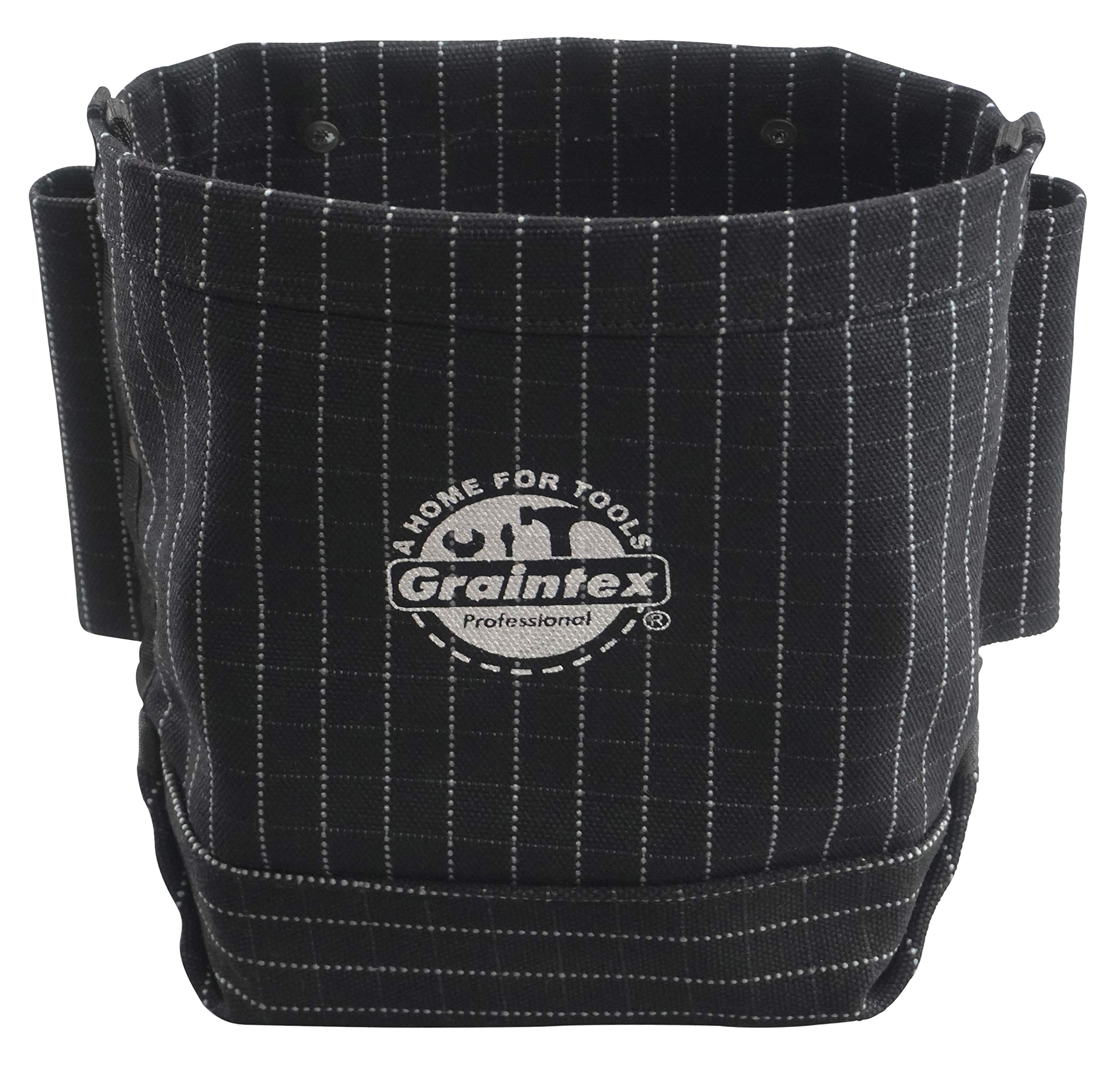 GraintexCB2436 Nut & Bolt Bag Heavy Duty Black Color Canvas, Canvas Tunnel Loop for Belt