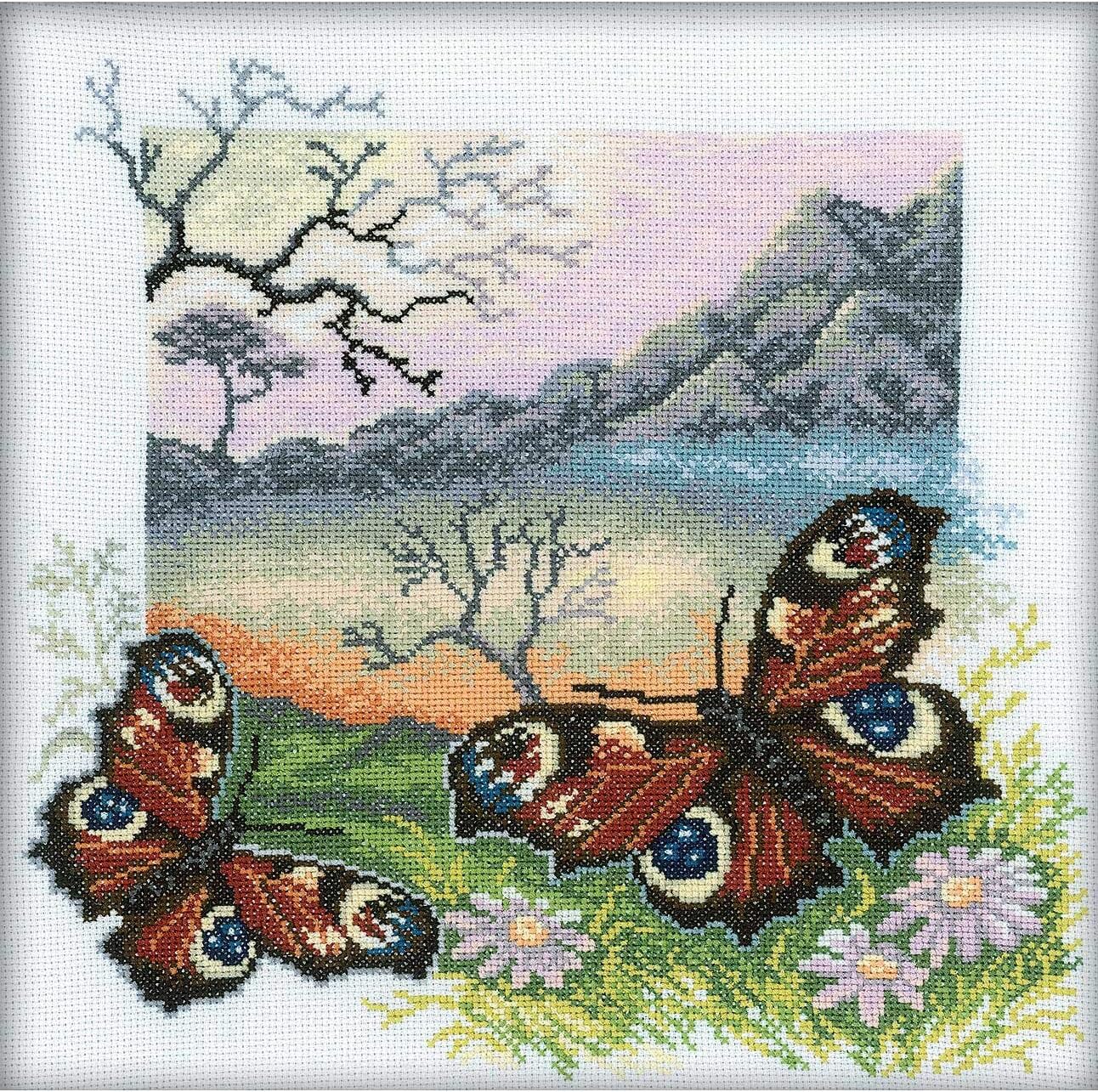 RTO Counted Cross Stitch Kit Emperor Moth M125, 30x30 cm, DIY