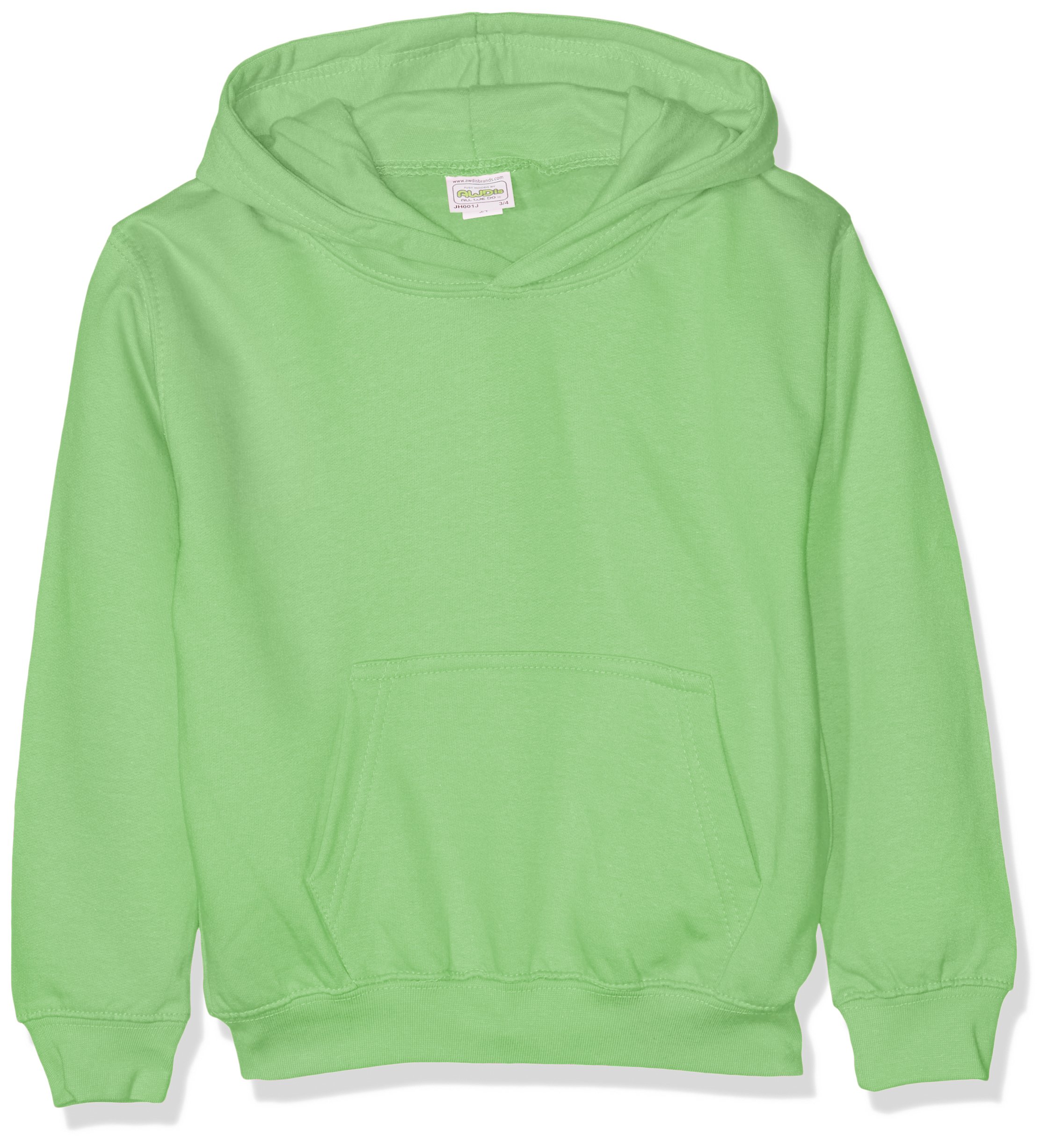 AWDis Boy's Kids Hoodie, Green (Lime Green), Medium
