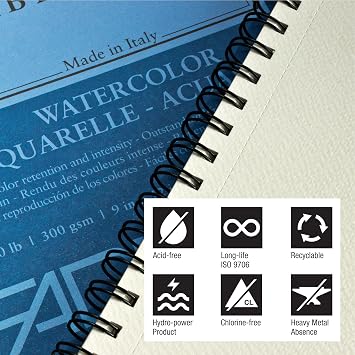 Fabriano 1264 Watercolor Pad, Bright White