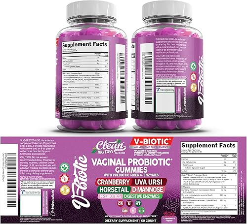 Miniatura 9 de Clean Nutra Gomitas Vbióticas, arándano, cola de caballo, D-manosa, UVA-Ursi, mezcla probiótica, mezcla de enzimas, 60 unidades (2)