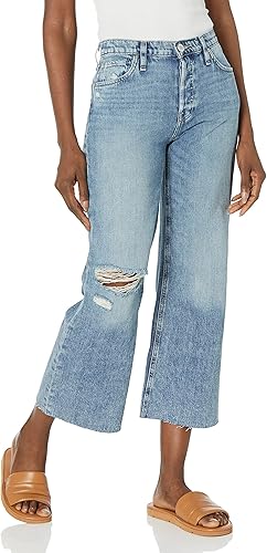 Hudson Womens Rosie High Rise, Wide Leg Cropped Jeans, Young At Heart Des, 26 US