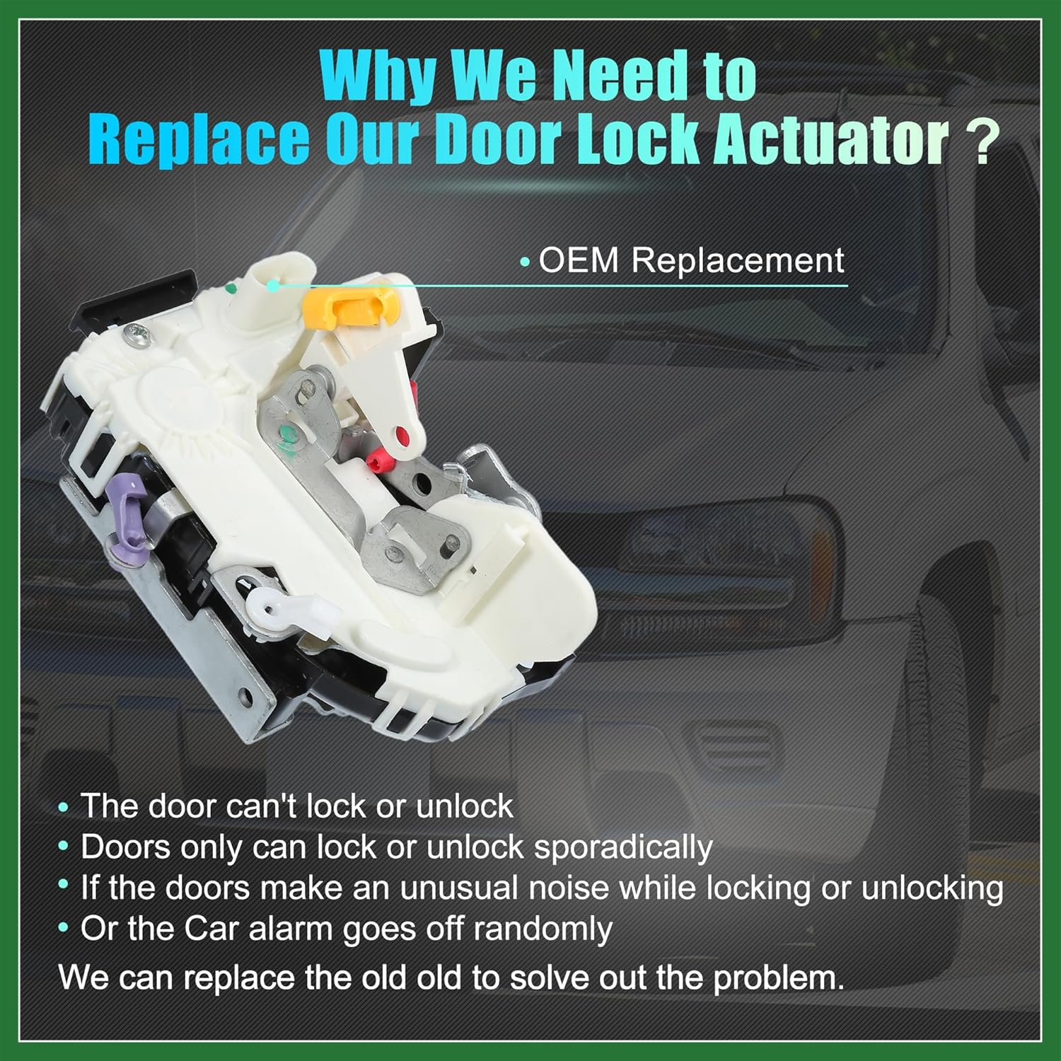 Motoforti Front Right Side Power Door Lock Actuator Motor for Ram 1500 2012-2018 for Jeep Compass 2011-2014 No.4589420AF Long-lasting