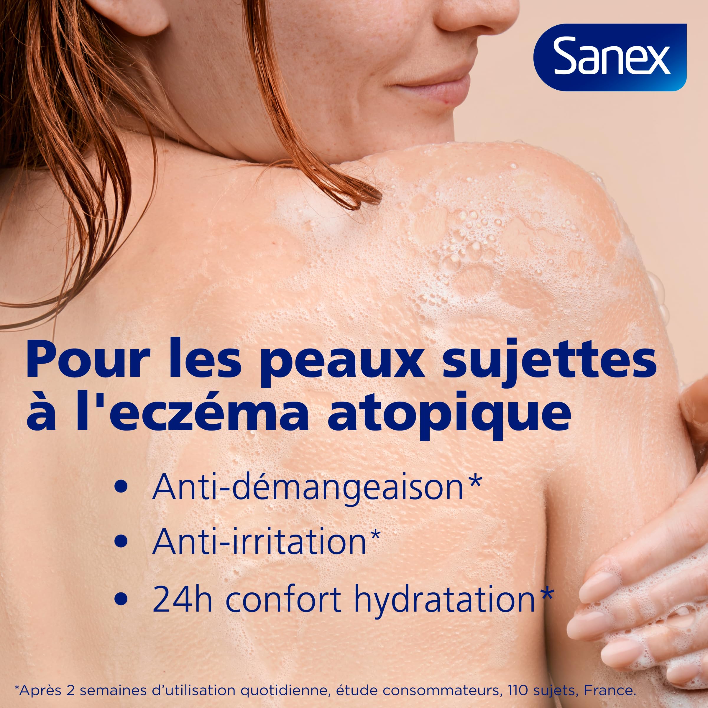 SANEX - Derma Thérapie - Huile de douche anti-démangeaisons et anti-irritations - Gel Douche - Peaux sujettes à l’eczéma atopique - hypoallergénique - complexe d’acides aminés - Pompe 725ml