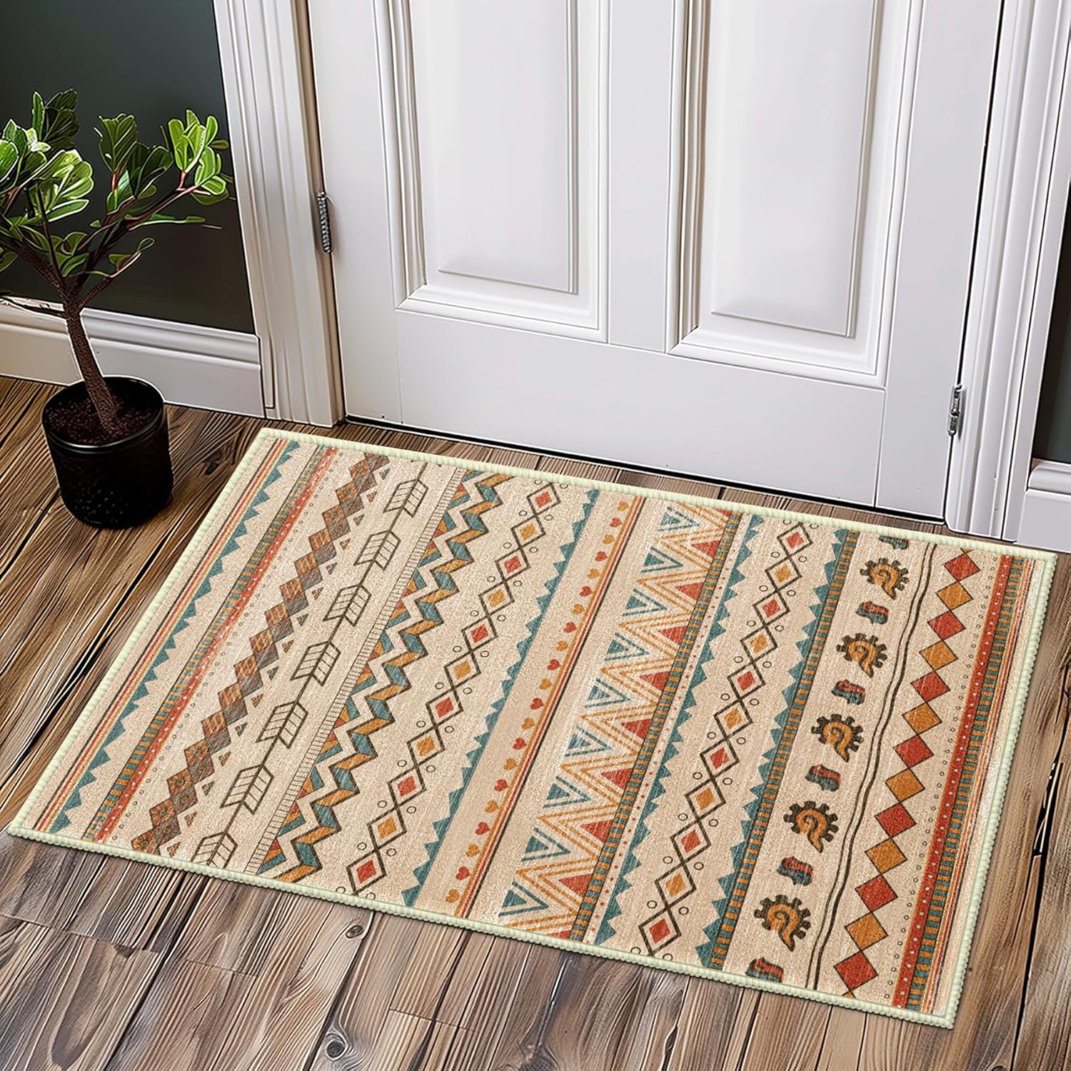 Amazon.com: Washable Boho Front Door mat Outside Entrance 2x3 entryway Rug,Front Door Indoor ...