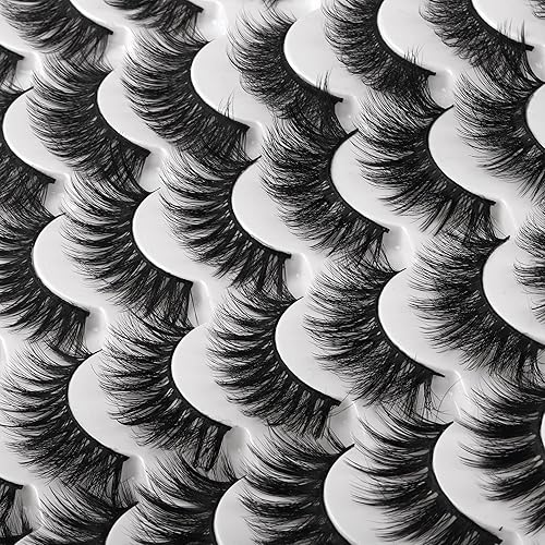 Miniatura 3 de Ruairie - 24 pares de pestañas postizas de visón sintético, esponjosas, con volumen y espesas, impactantes, 5D, de tamaño completo, 6 estilos