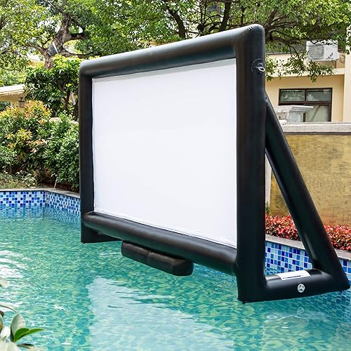 Sewinfla Pantalla para proyector de películas al aire libre, diseño hermético actualizado, pantalla inflable para proyectar películas, no necesita
