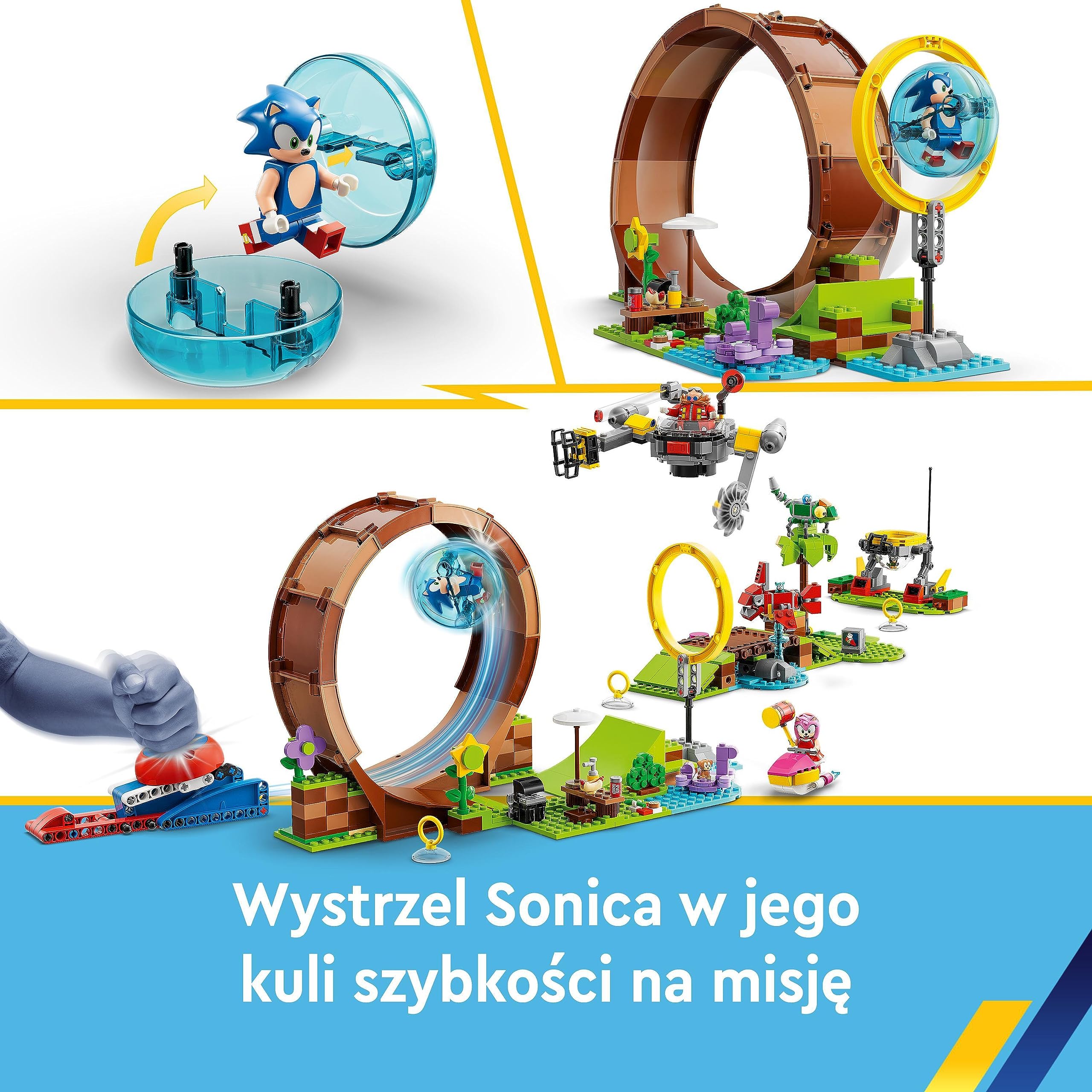 LEGO 76994 Sonic the Hedgehog Sonic — wyzwanie z pętlą w Green Hill, zestaw, gra do zbudowania dla dzieci, chłopców i dziewczynek, z 9 postaciami, w tym figurką Dr. Eggman i figurką Amy