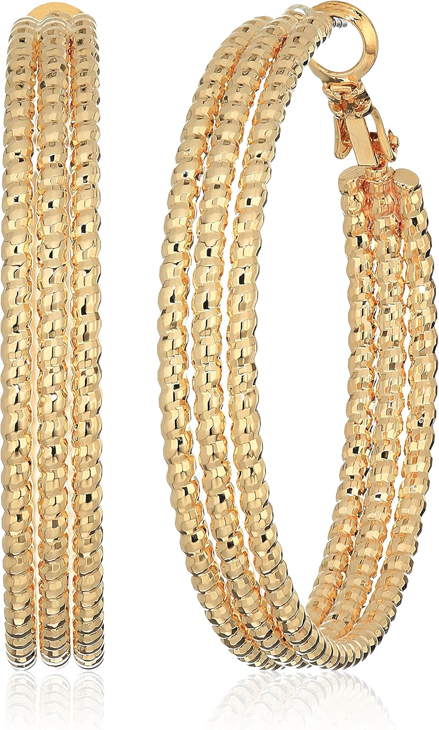 GUESS 432020-21 Rose Gold Hoop Earrings: Clothing, Shoes & Jewelry