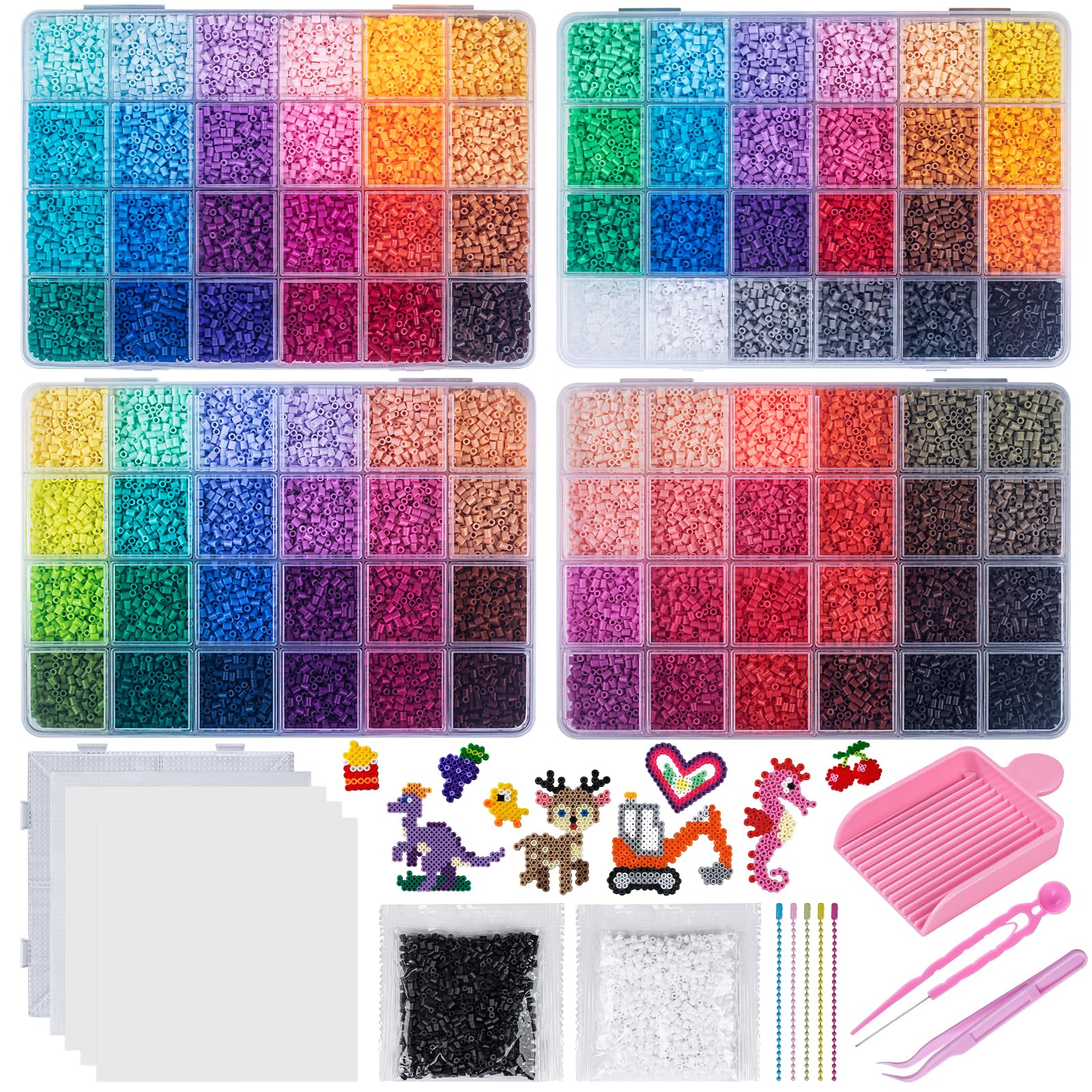 Lot de 52 000 perles à repasser - 2,6 mm - 48 couleurs - Avec boîte de