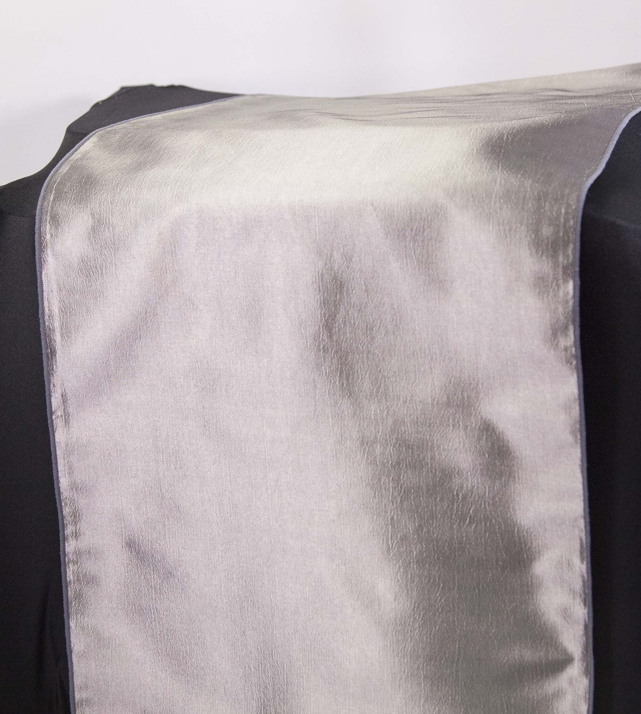 Taffeta Table Runners - Tableware - Wedding Decor Events - 48 Colours and Matching Sashes Available (Light Silver)