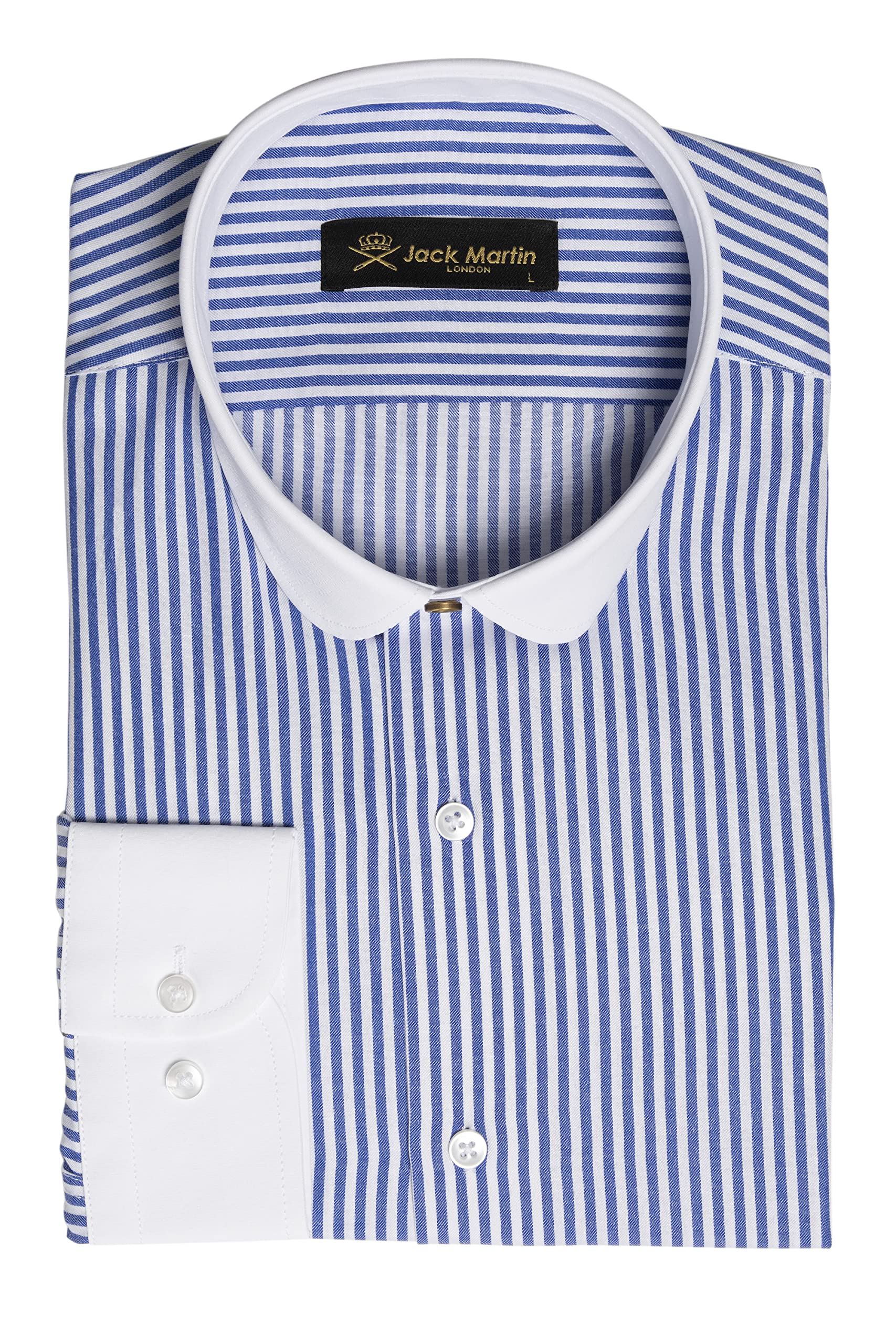 Jack Martin LondonJack Martin - Stripe Shirt with Club Collar - Mens 1920s Party, Wedding & Business Shirts