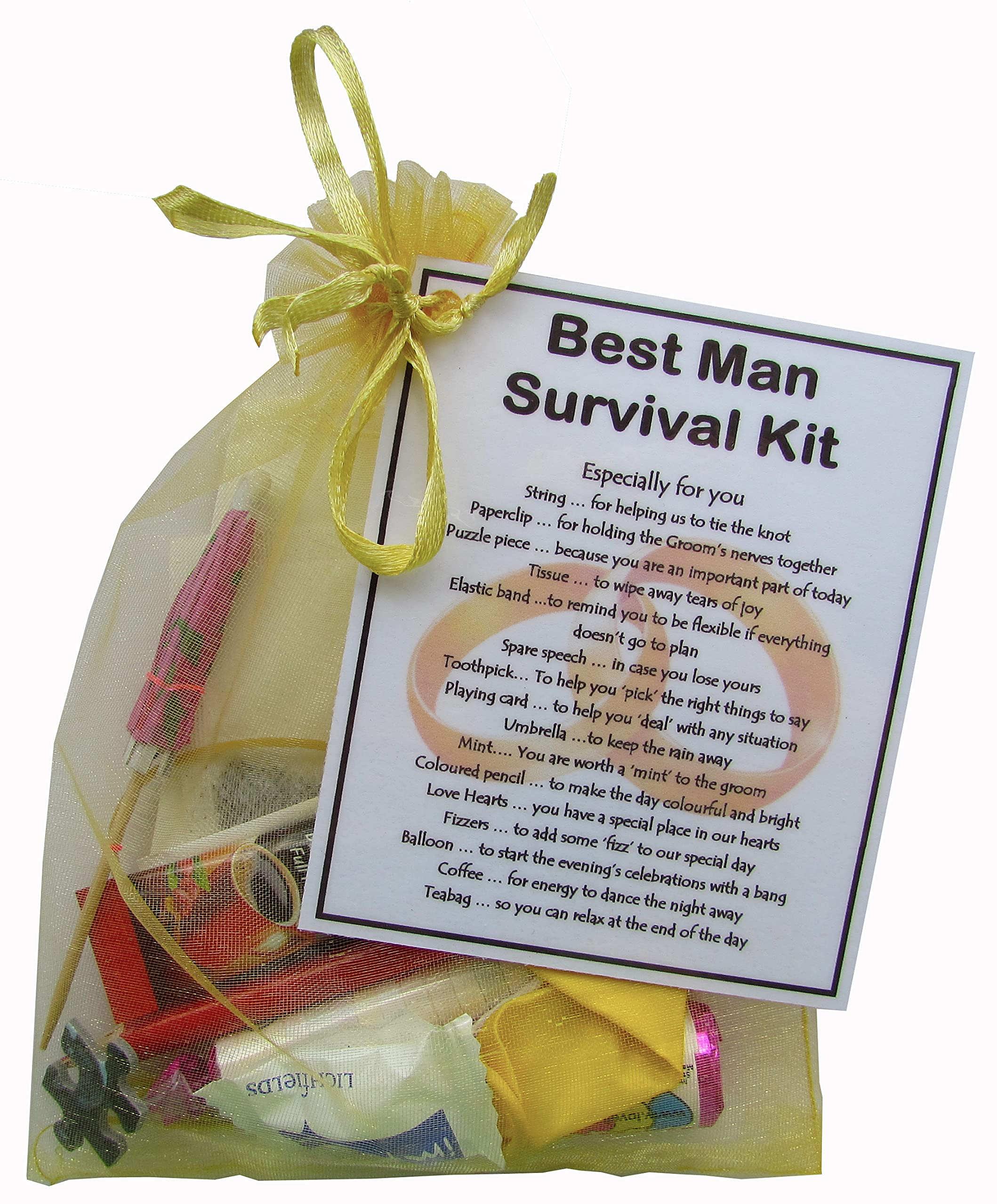 Smile Gifts Uk Bridesmaid Best Man Survival Kit Gift - Great Sentimental Fun Gift
