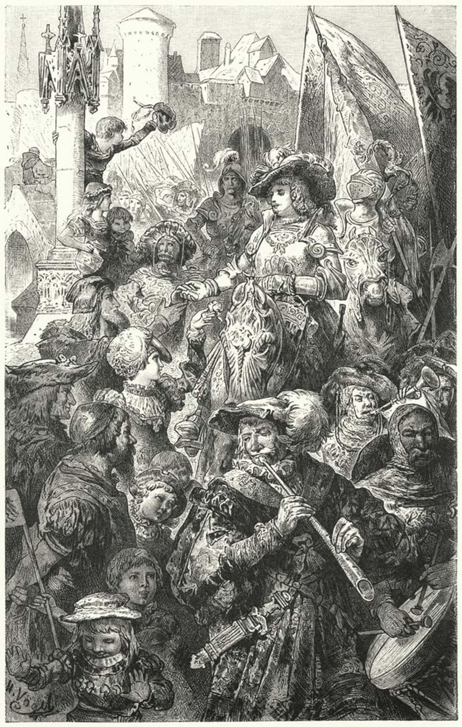 POSTERIIk Vintage Art Print Images Pictures Print Procession of Landsknechts Setting off for War by Hermann Vogel Modern Colour Posters for Office Home Decor 60x90cm