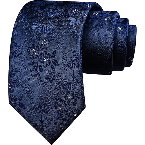 GUSLESON 3.15"(8cm) Fashion Floral Ties Mens Woven Jacquard Necktie for Wedding