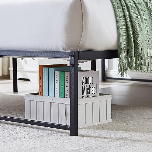 Miniatura 73 de VECELO - Base de cama metálica, no necesita somier, base de colchón, soporte de listones de acero, color negro, tamaño king