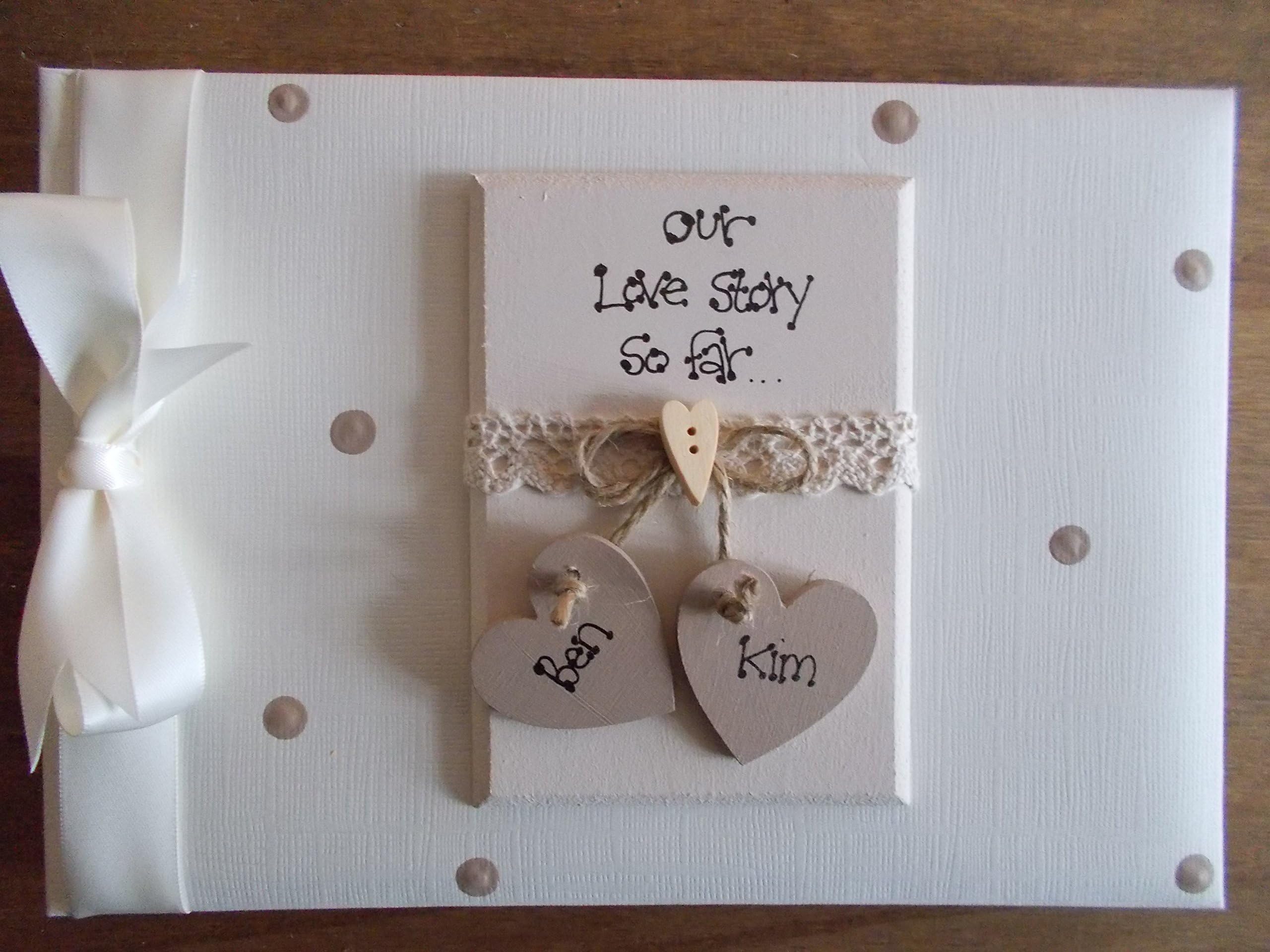 Becky Louise Designs Personalised Love, Engagement Scrapbook Photo Album with box