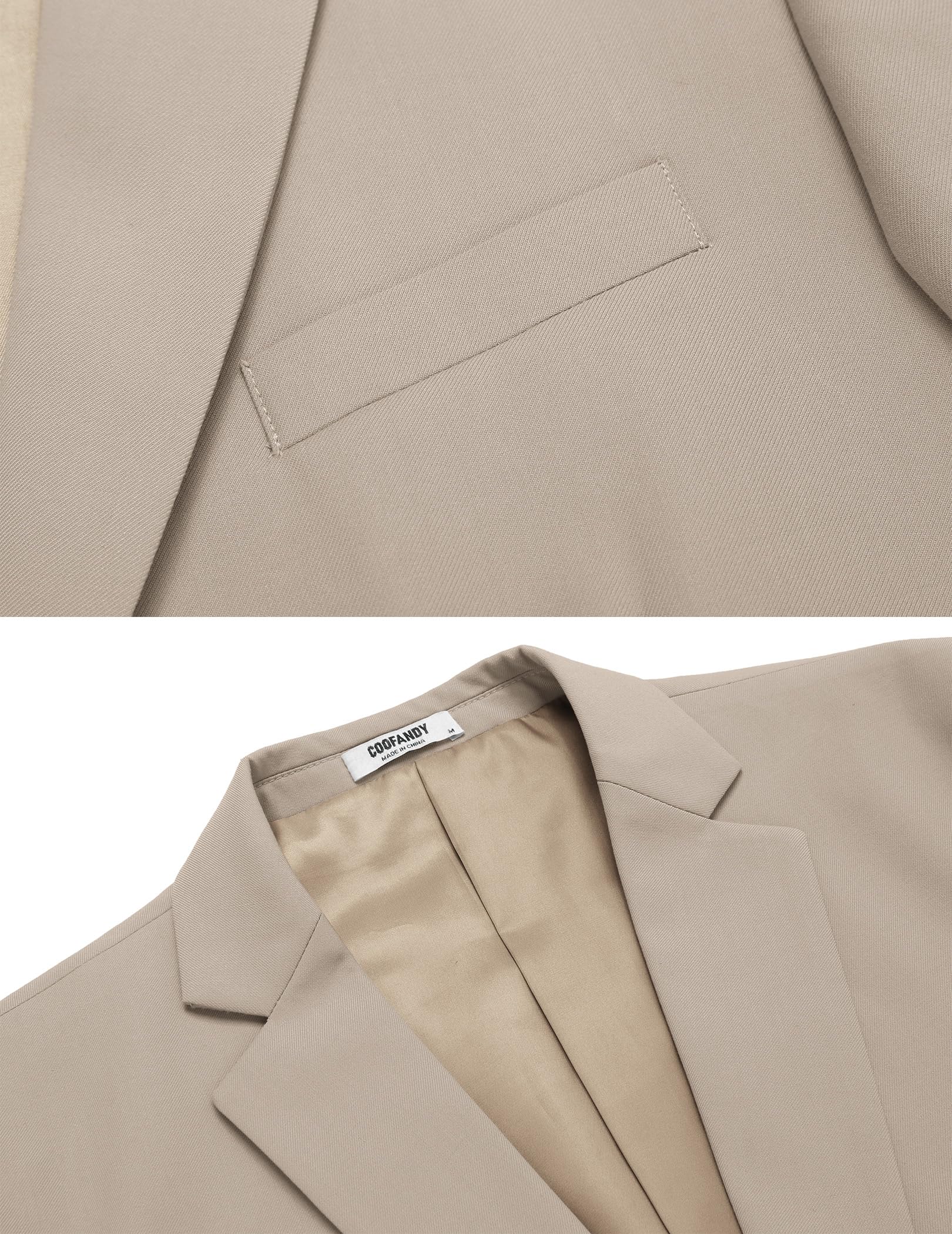 COOFANDY Sakko Herren Sportlich Blazer Herren Regular Fit Anzugjacken Freizeit Jackett Freizeit Khaki XL
