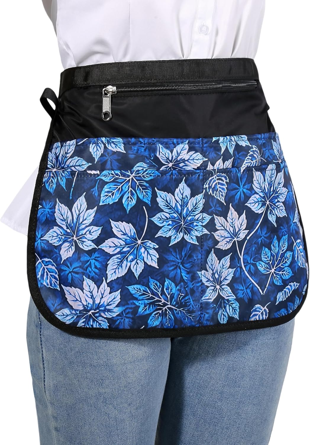 Waterproof Server Apron for Women with 5 Pockets,Quickly Put on and Take off Waitress Aprons,Work Apron for Bartender Barista - Image 4